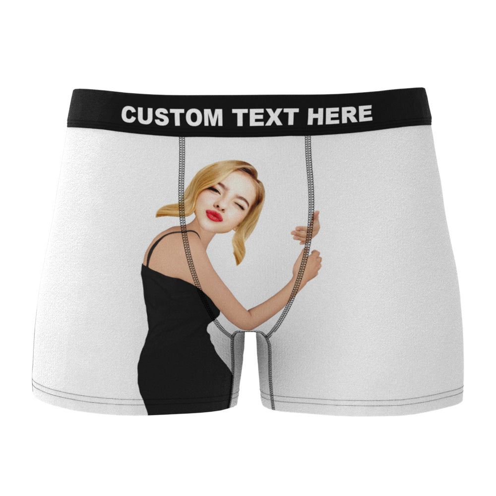 Custom Love Hug Boxer Shorts Personalized Boxers Briefs with Picture with Package