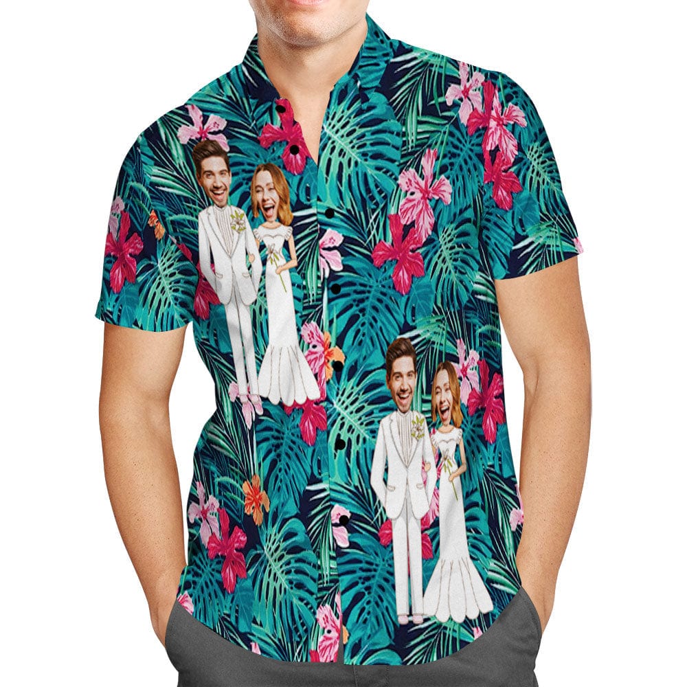 Personalized Wedding Hawaiian Shirt Custom Hawaiian Shirt With Face Wedding Gift