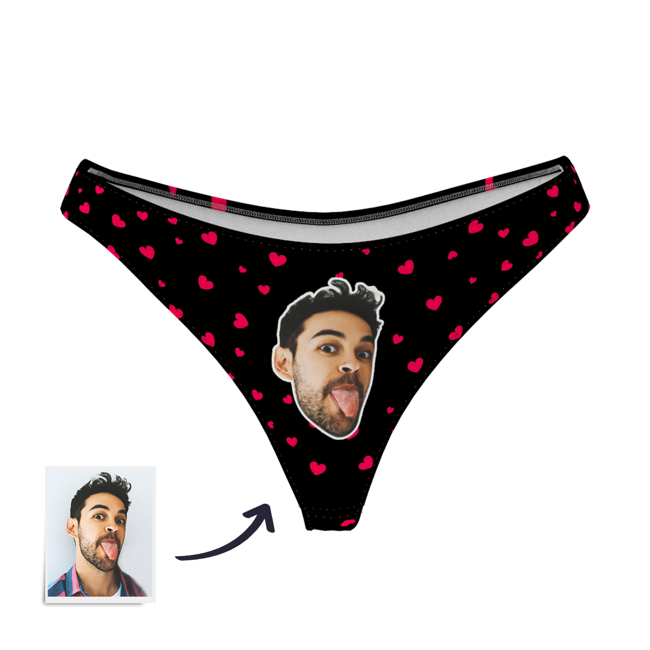 Sweet Heart - Women's Popular Custom Face Thong Pantie Underwear
