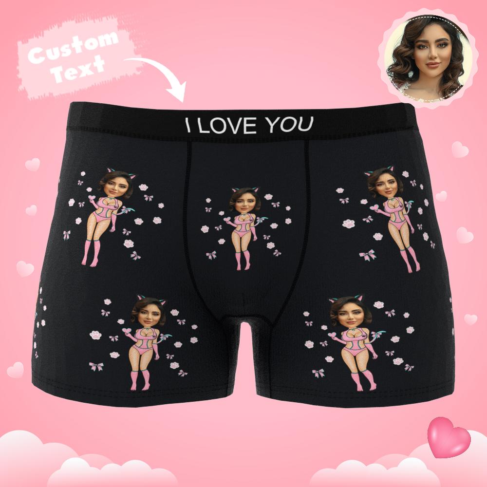 Custom Photo Boxer Catwoman Underwear Men's Underwear Gift For Boyfriend AR View Valentine's Day Gift
