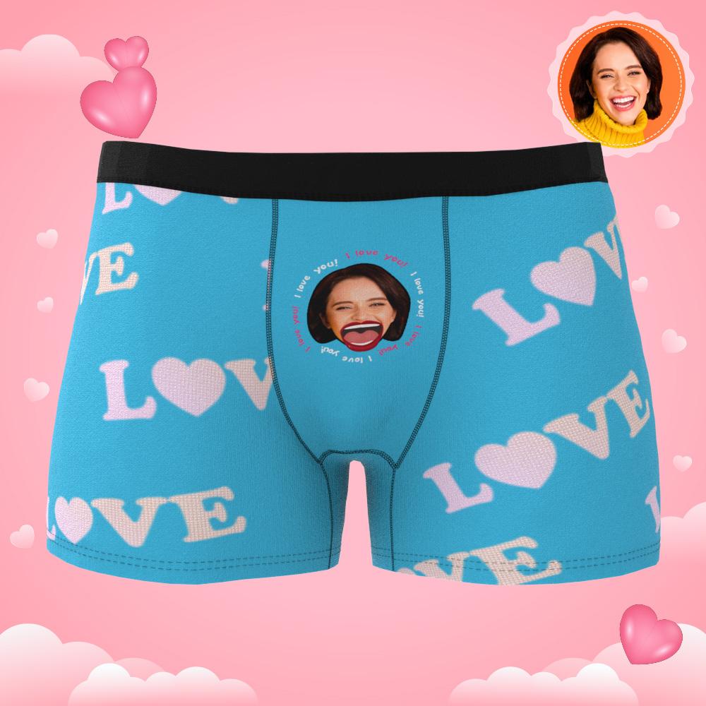 Custom Photo Boxer Kiss Underwear Men's Underwear Gift For Boyfriend AR View