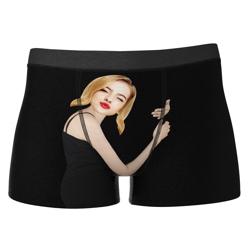 Custom Love Hug Boxer Shorts Personalized Boxers Briefs with Picture with Package
