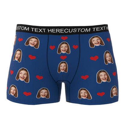 Custom Heart Face Boxer Briefs Men's Underwear with Package
