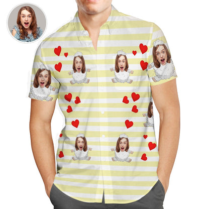Personalized Photo Hawaiian Shirts, Sweet Sheep Shirts, Great Valentines Gift for Friends