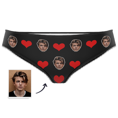 Valentine's Day Gift Heart - Custom Face Panties Underwear