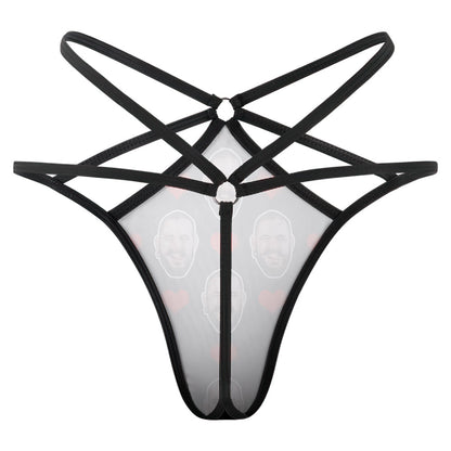 Custom Face Thong Red Heart Funny Sexy Thongs Personalized Gift for Her