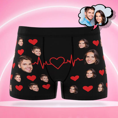 Personalized Two Face Boxer Briefs Men's Heart Underwear